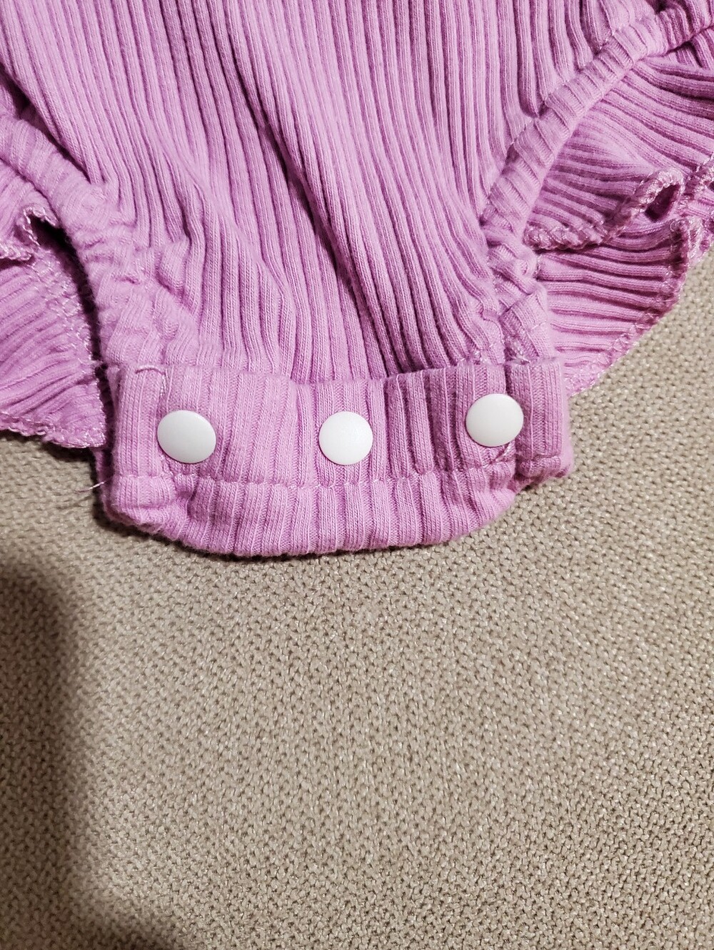 Pink Ruffle Strap Baby One-Piece Romper - Picture 4 of 5